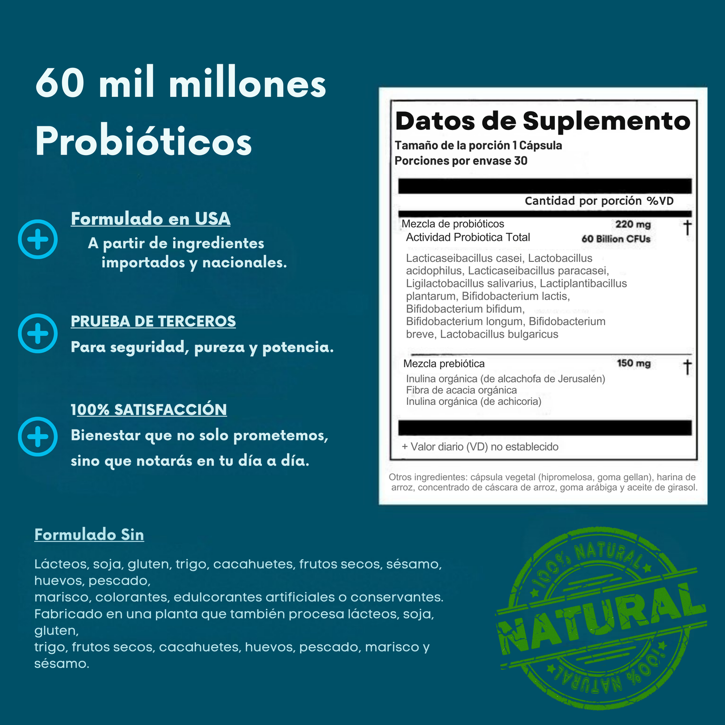 Probiótico 60 Billones